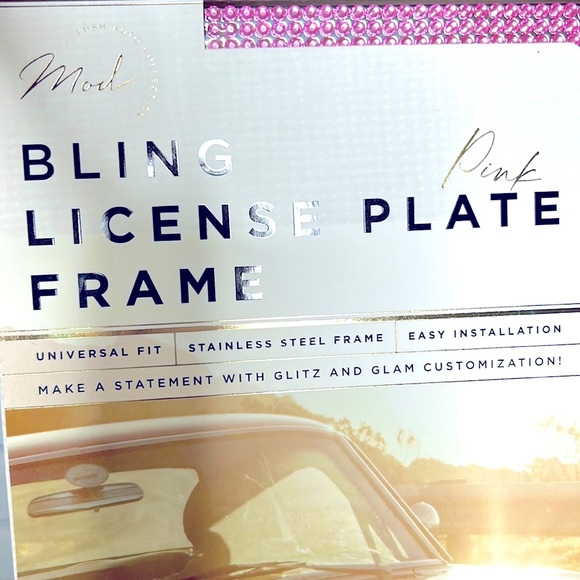 ✨Bling Pink Stainless Steel License Plate Frame✨💖🌸💖 - Picture 6 of 9